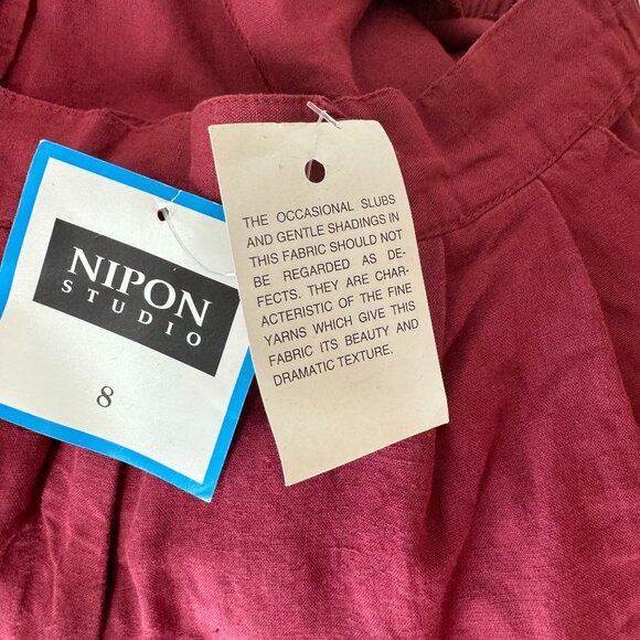 Vintage Women's Red Linen Blend Nipon Studio Pants - Picture 5 of 6